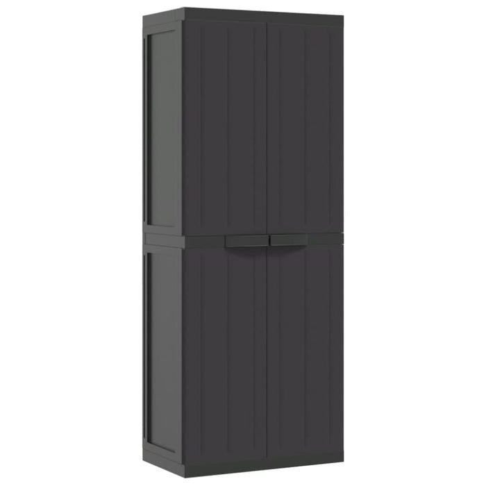 Outdoor Storage Cabinet Black 65x37x165 Cm Pp Tlaxbl