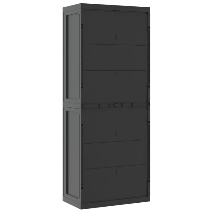 Outdoor Storage Cabinet Black 65x37x165 Cm Pp Tlaxbl