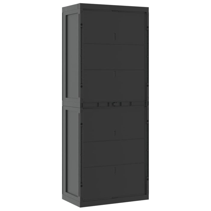 Outdoor Storage Cabinet Black 65x37x165 Cm Pp Tlaxbp