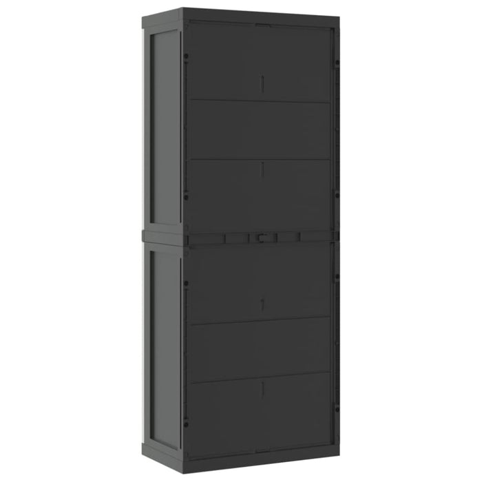 Outdoor Storage Cabinet Grey and Black 65x37x165 Cm Pp