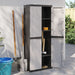 Outdoor Storage Cabinet Grey and Black 65x37x165 Cm Pp