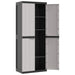 Outdoor Storage Cabinet Grey and Black 65x37x165 Cm Pp