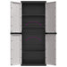 Outdoor Storage Cabinet Grey and Black 65x37x165 Cm Pp
