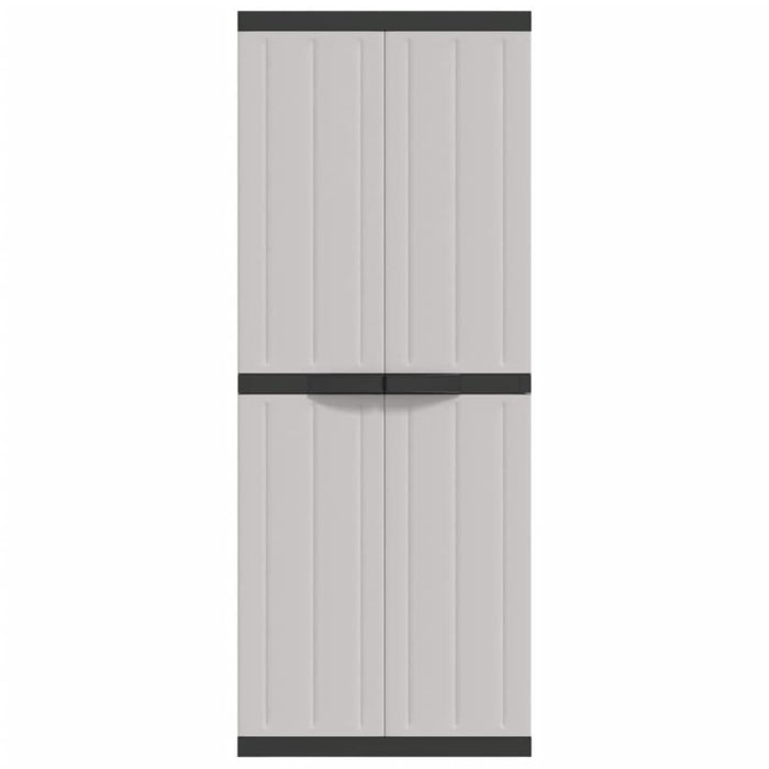 Outdoor Storage Cabinet Grey and Black 65x37x165 Cm Pp