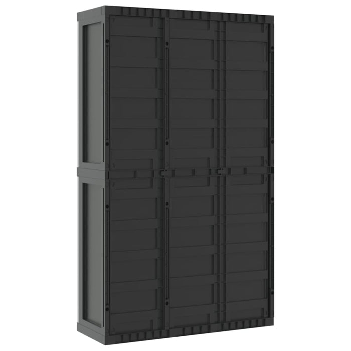 Outdoor Storage Cabinet Grey and Black 97x37x165 Cm Pp