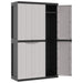 Outdoor Storage Cabinet Grey and Black 97x37x165 Cm Pp