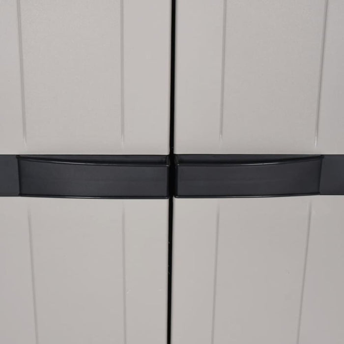 Outdoor Storage Cabinet Grey and Black 97x37x165 Cm Pp