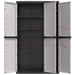 Outdoor Storage Cabinet Grey and Black 97x37x165 Cm Pp