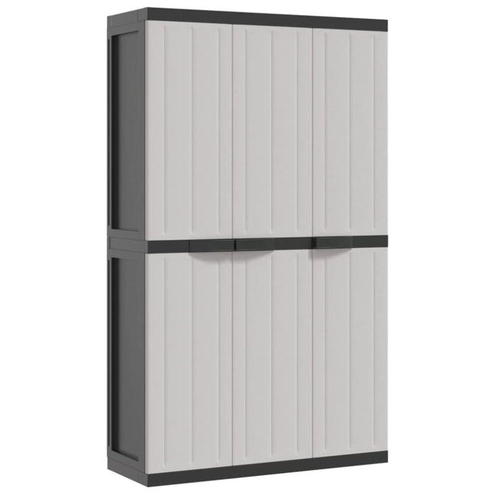 Outdoor Storage Cabinet Grey and Black 97x37x165 Cm Pp