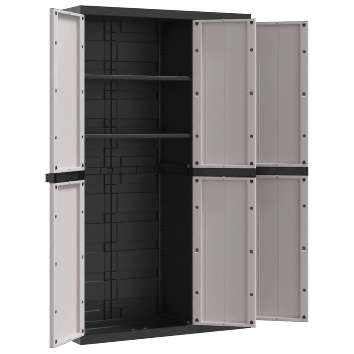 Outdoor Storage Cabinet Grey and Black 97x37x165 Cm Pp