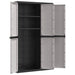 Outdoor Storage Cabinet Grey and Black 97x37x165 Cm Pp