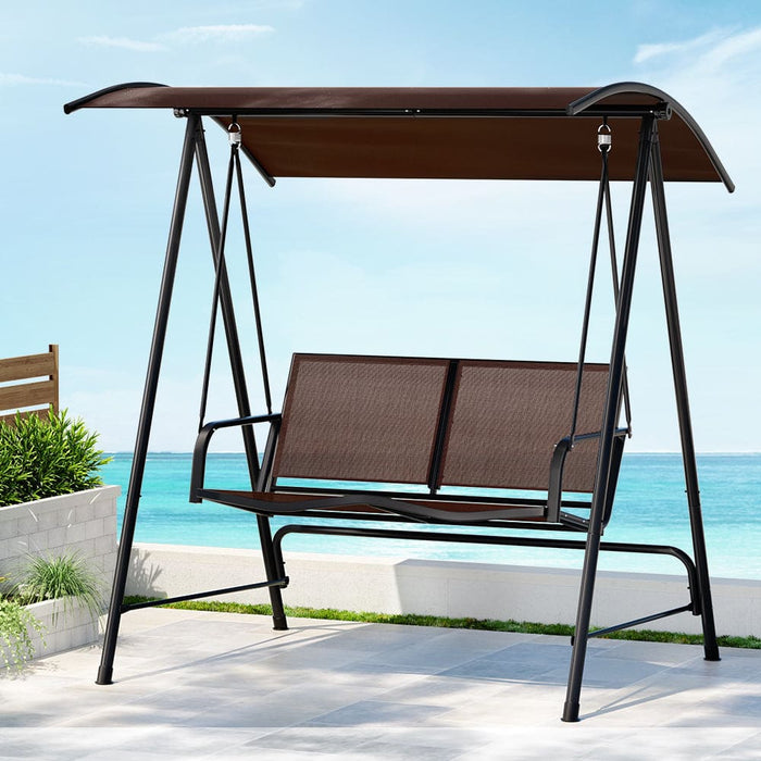 Outdoor Swing Chair Garden Bench 2 Seater Canopy Patio