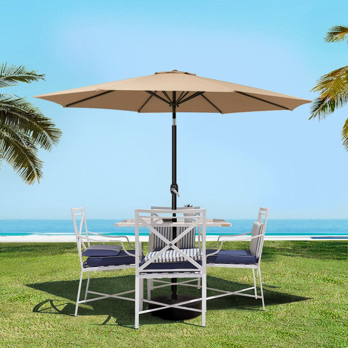 Outdoor Umbrella 2.7m Base Beach Pole Garden Tilt Sun Patio