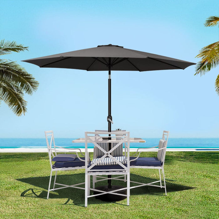 Outdoor Umbrella 2.7m Base Beach Pole Garden Tilt Sun Patio