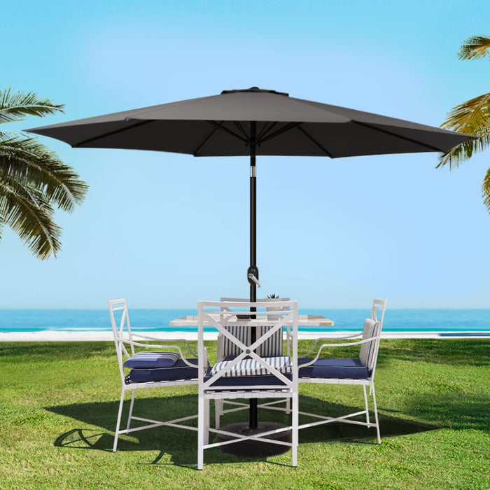 Outdoor Umbrella 3m Base Beach Pole Garden Tilt Sun Patio Uv