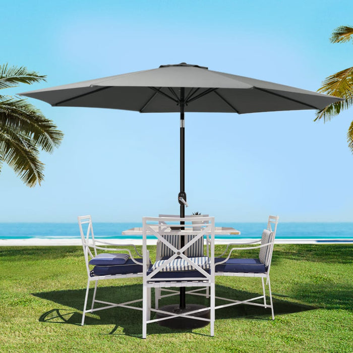 Outdoor Umbrella 3m Base Beach Pole Garden Tilt Sun Patio Uv