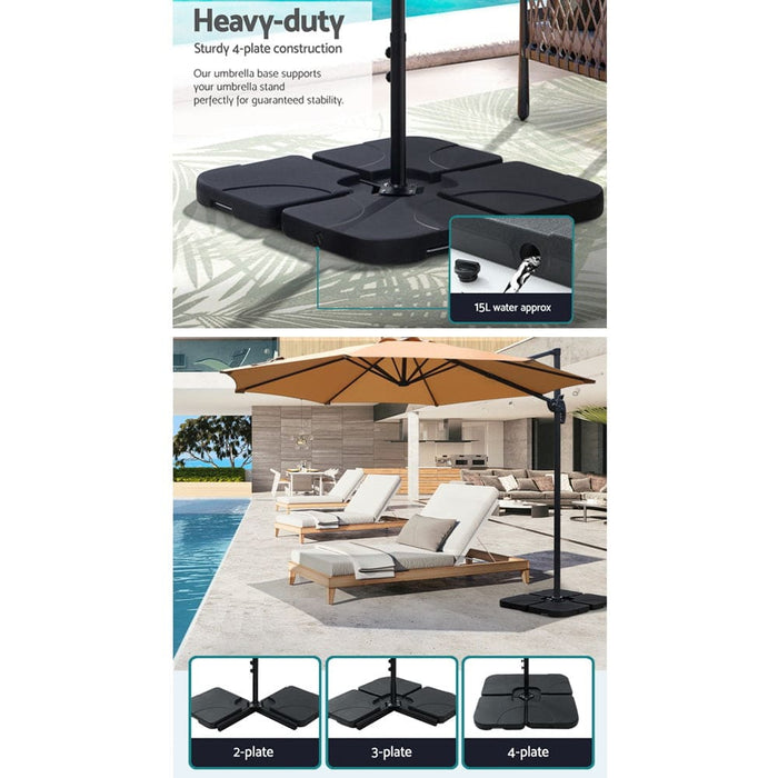 Outdoor Umbrella 3m Base Cantilever Beach Stand Sun Roma