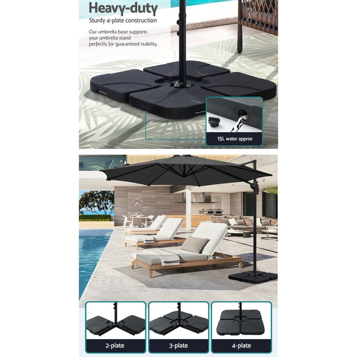 Outdoor Umbrella 3m Base Cantilever Beach Stand Sun Roma