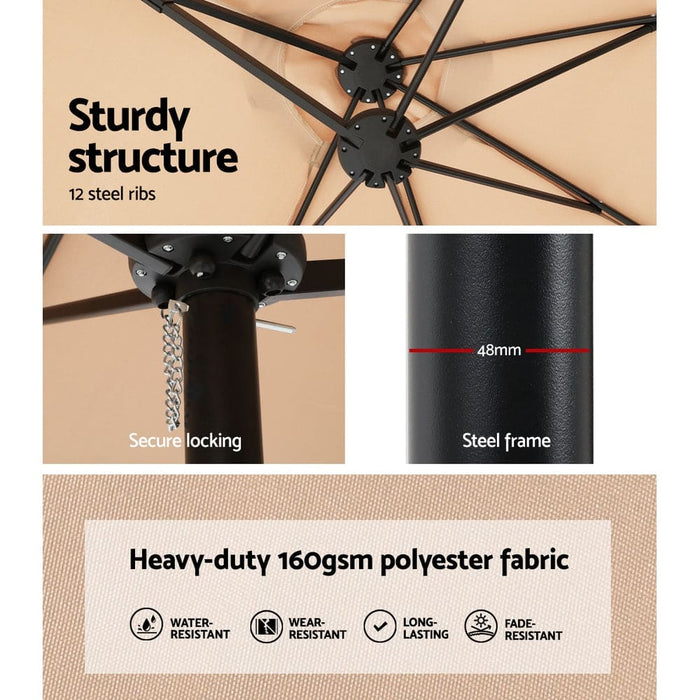 Outdoor Umbrella Beach Twin Base Stand Garden Sun Shade