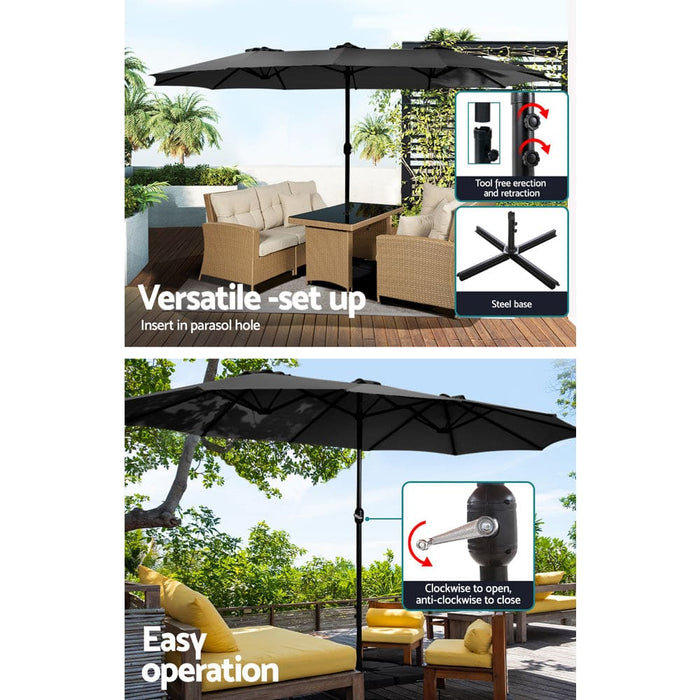 Outdoor Umbrella Beach Twin Base Stand Garden Sun Shade
