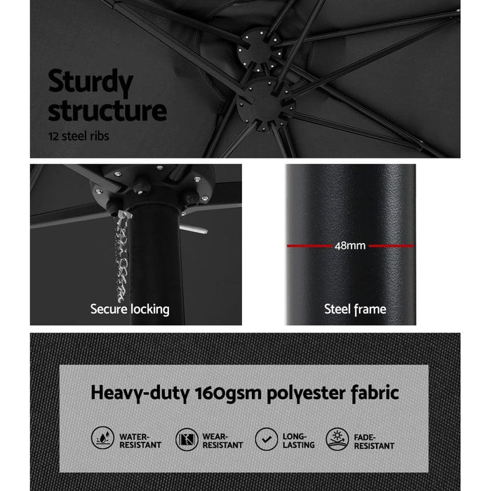 Outdoor Umbrella Beach Twin Base Stand Garden Sun Shade