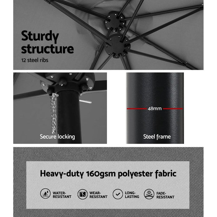 Outdoor Umbrella Beach Twin Base Stand Garden Sun Shade