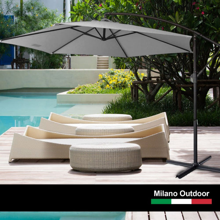 3m Outdoor Umbrella Cantilever With Protective Cover Patio
