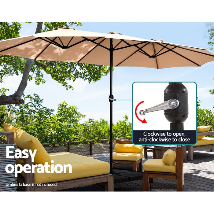 Outdoor Umbrella Twin Beach Stand Base Garden Sun Shade