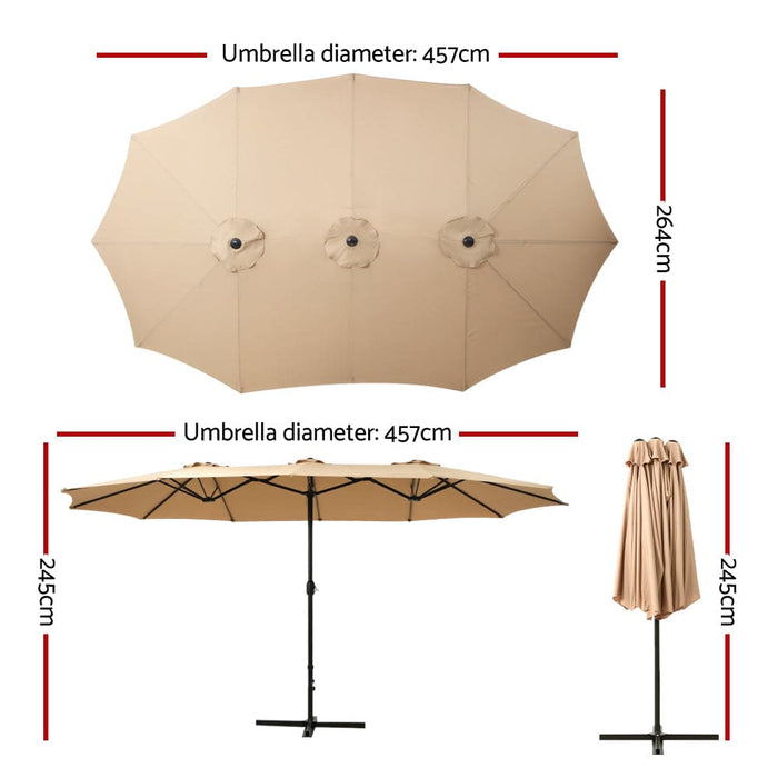 Outdoor Umbrella Twin Beach Stand Base Garden Sun Shade