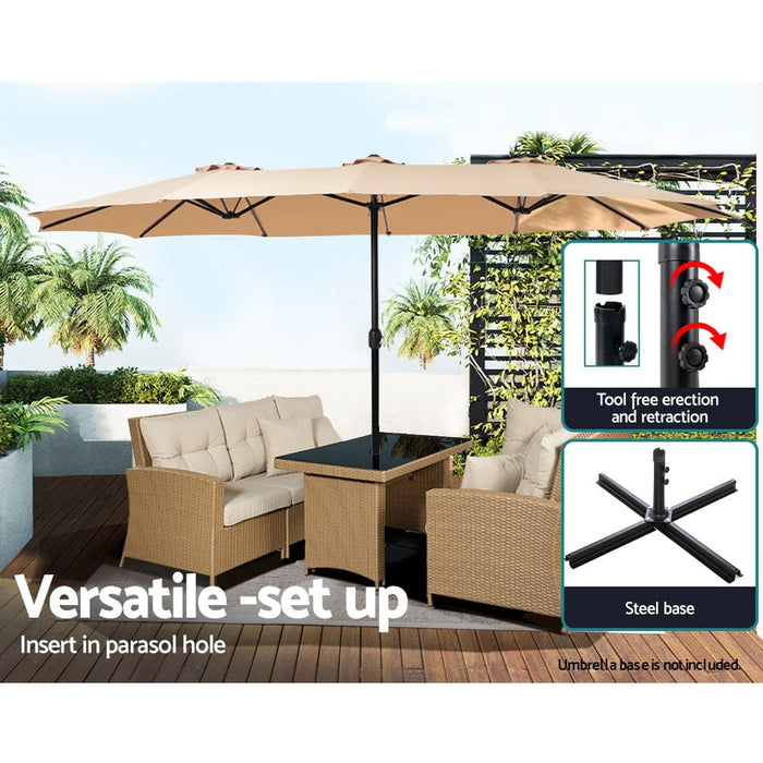 Outdoor Umbrella Twin Beach Stand Base Garden Sun Shade