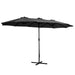 Outdoor Umbrella Twin Umbrellas Beach Garden Stand Base Sun