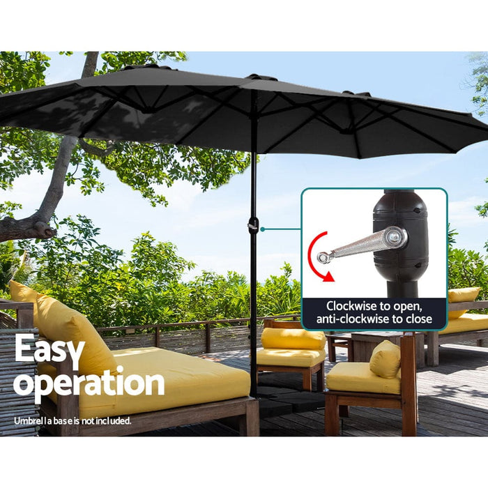 Outdoor Umbrella Twin Umbrellas Beach Garden Stand Base Sun