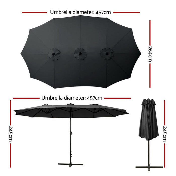 Outdoor Umbrella Twin Umbrellas Beach Garden Stand Base Sun