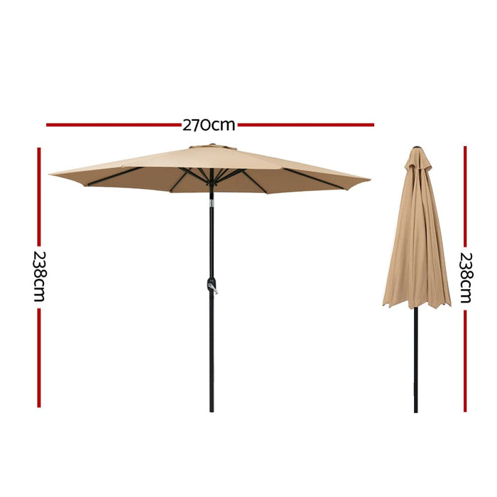 Outdoor Umbrella Umbrellas Beach Pole Garden Tilt Sun Patio