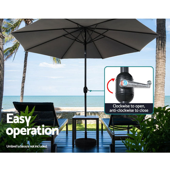 Outdoor Umbrella 3m Umbrellas Garden Beach Tilt Sun Patio