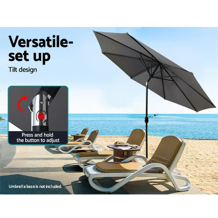 Outdoor Umbrella 3m Umbrellas Garden Beach Tilt Sun Patio