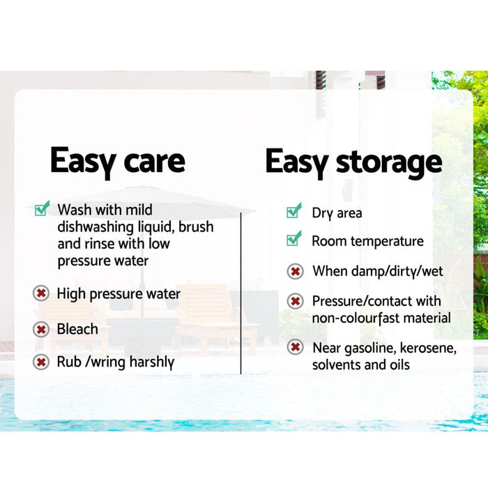 Outdoor Umbrella 3m Umbrellas Garden Beach Tilt Sun Patio