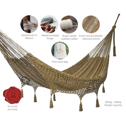Outdoor Undercover Cotton Legacy Hammock with Hand