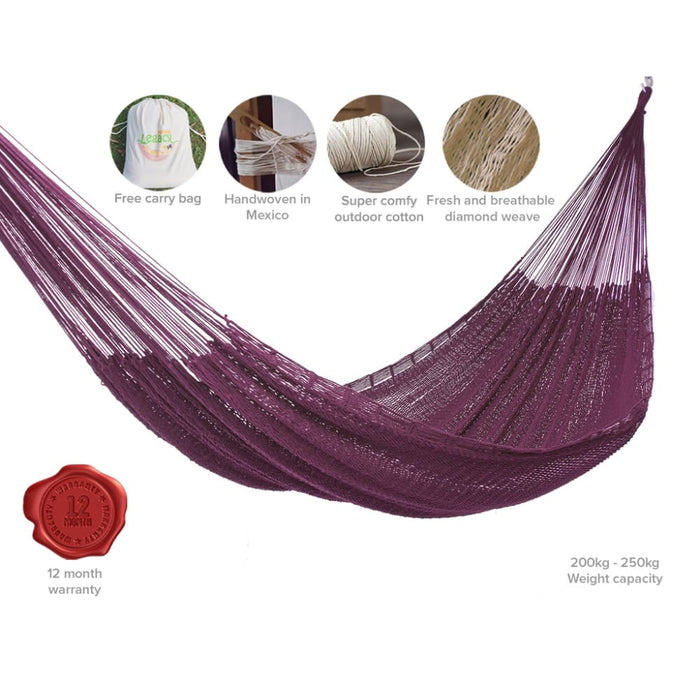 Outdoor Undercover Cotton Legacy Hammock King Size Maroon