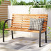 Outdoor Wooden Garden Bench Steel 2 Seater Patio Furniture