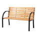 Outdoor Wooden Garden Bench Steel 2 Seater Patio Furniture