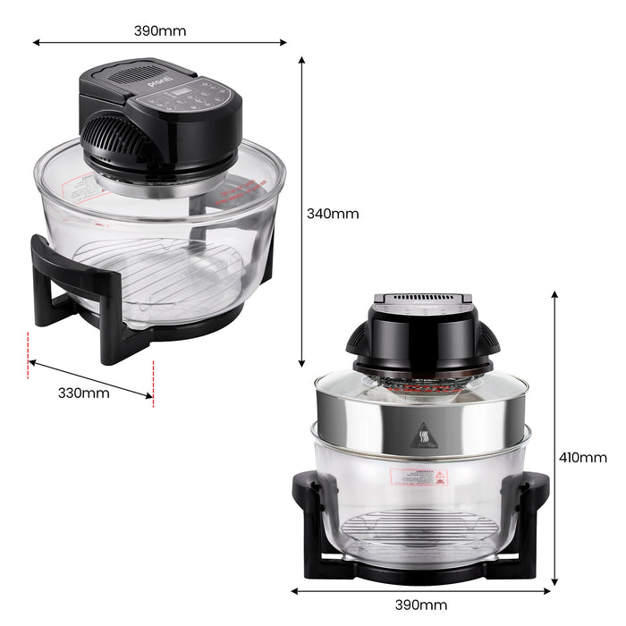 17L Digital Family Turbo Convection Oven Broiler Cooker - Black