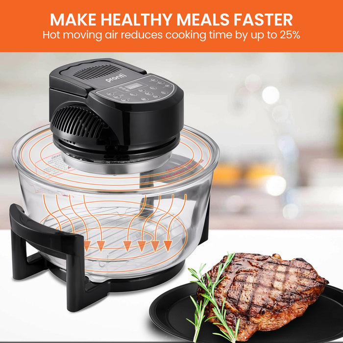 17L Digital Family Turbo Convection Oven Broiler Cooker - Black