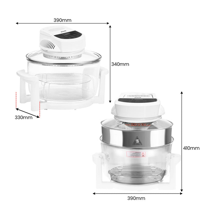 17L Digital Family Turbo Convection Oven Broiler Cooker - White