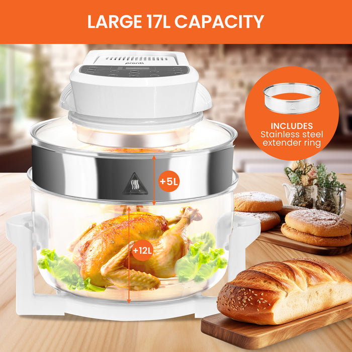 17L Digital Family Turbo Convection Oven Broiler Cooker - White