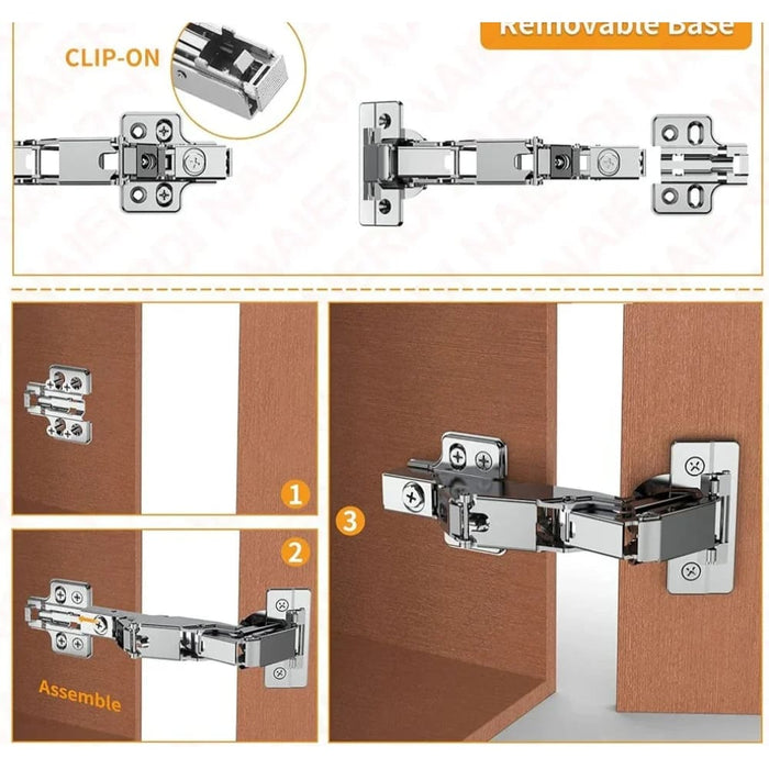 Pack Of 2 175 Hydraulic Corner Cabinet Hinges For Frameless
