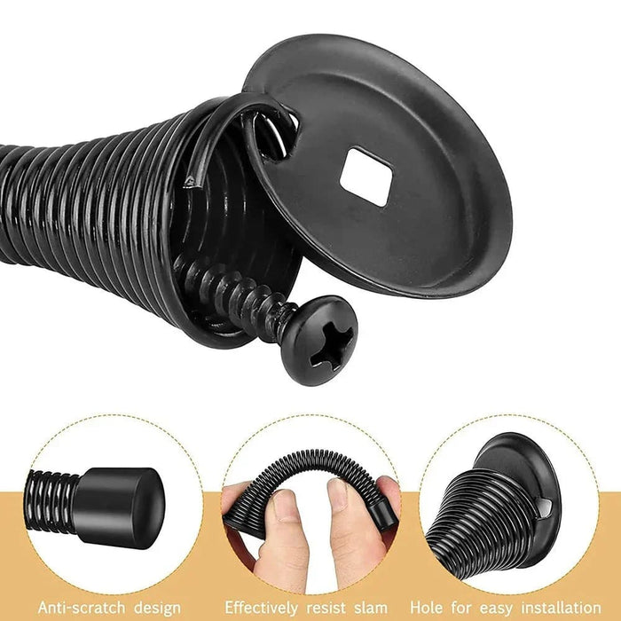 Pack Of 2 Flexible Spring Door Stops Satin Nickel