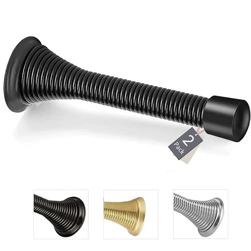 Pack Of 2 Flexible Spring Door Stops Satin Nickel