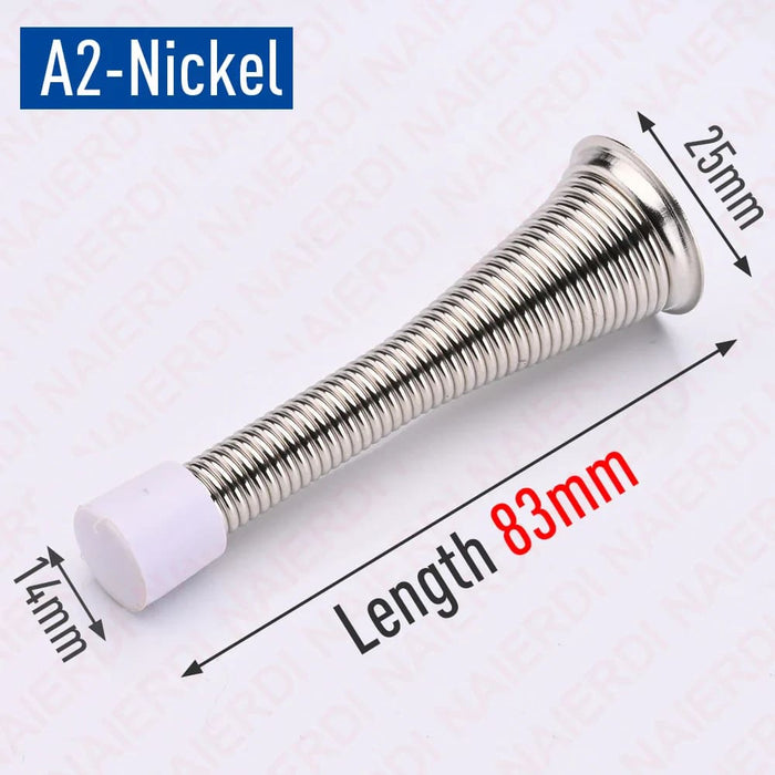 Pack Of 2 Flexible Spring Door Stops Satin Nickel