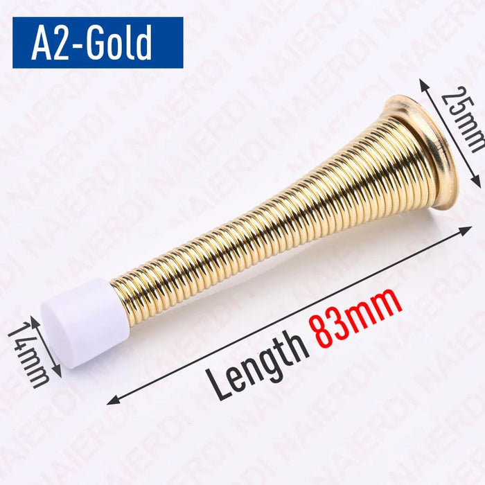 Pack Of 2 Flexible Spring Door Stops Satin Nickel